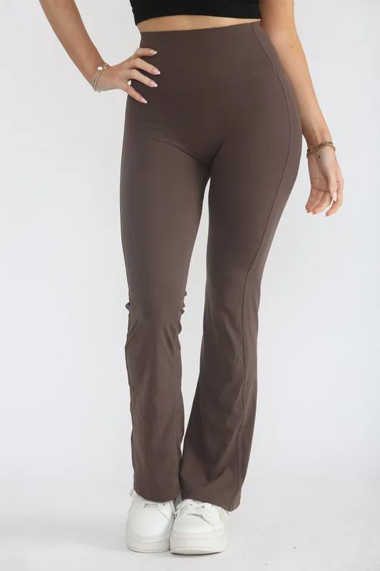 High Waisted Wide Band Flared Activewear Leggings - Femme Luxe