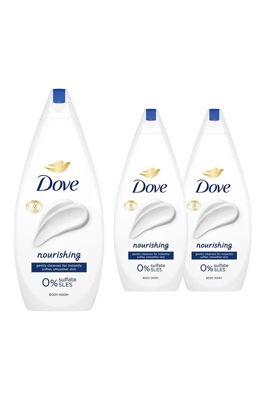 'Body Wash' 0% Sulfate SLES Nourishing Moisture Soft Smooth Skin, 3x720ml - Dove