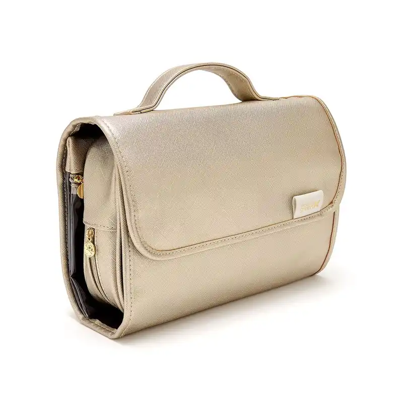 'Emma' 3 in 1 Hanging Wash Bag in Gold - Victoria Green