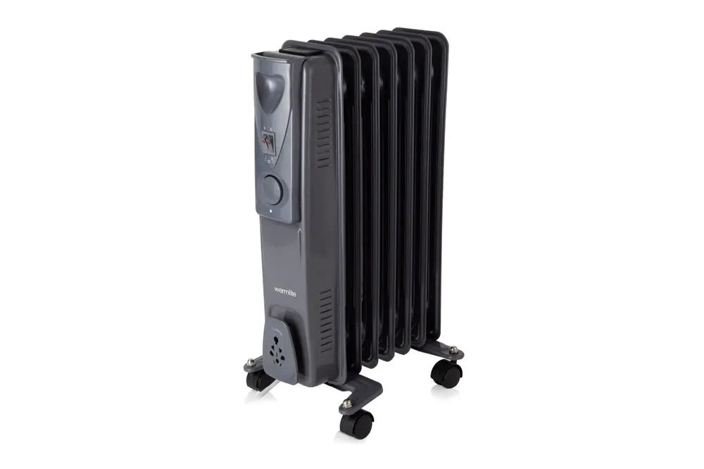 Oil Filled Radiator, by 7 Fin 1500W, Dark Titanium, WL43003YDT - Warmies