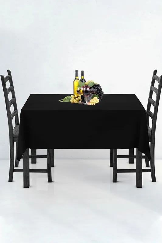 Rectangle Polyester Tablecloth, Premium Linen Table Cover, 177cm x 320cm - Neel Blue