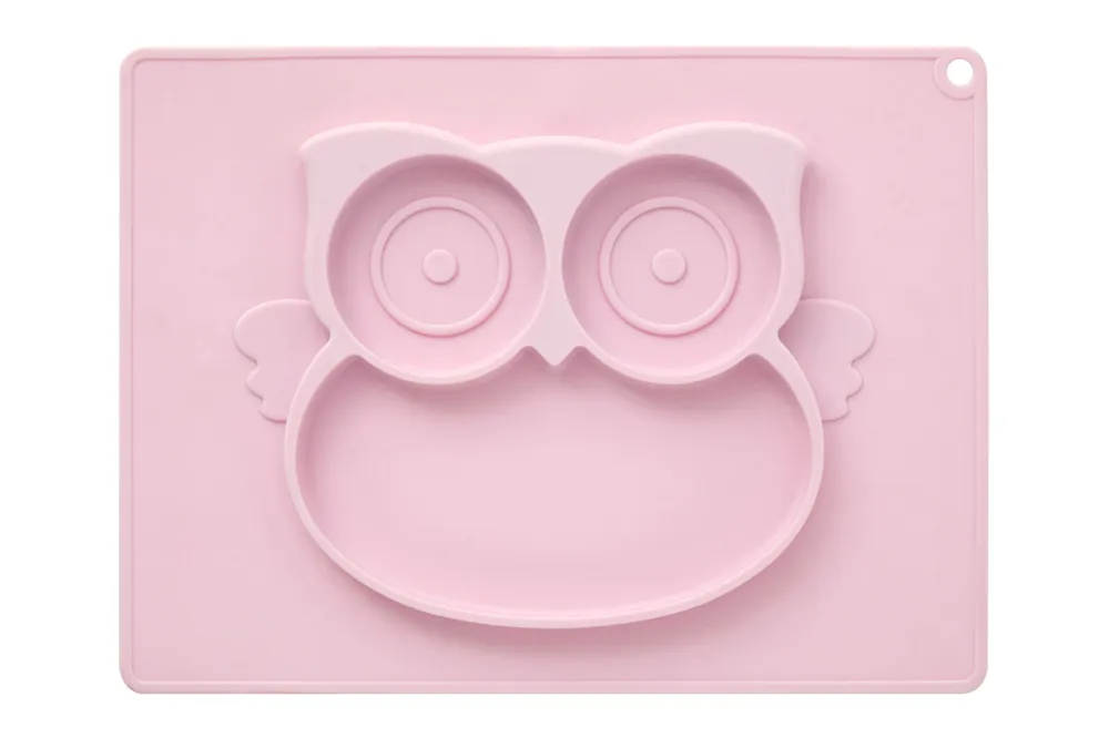 Pastel Pink Food Plate, Stain Resistant Food Plate, Pastel Pink Owl Food Plate, Everyday Use Food Plate - Orsina