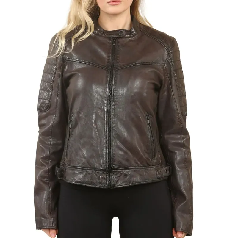 Retro Quilted Leather Biker Jacket - TruClothing
