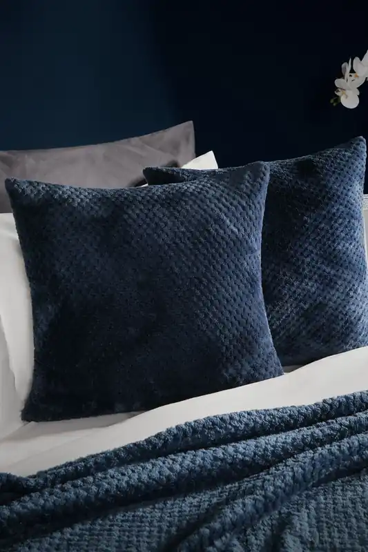 2 Pack of Waffle Fleece Square Cushion Covers - OHS