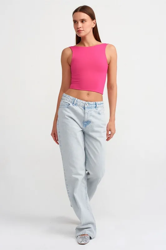 Women's Sleeveless Cut-Out Crop Blouse