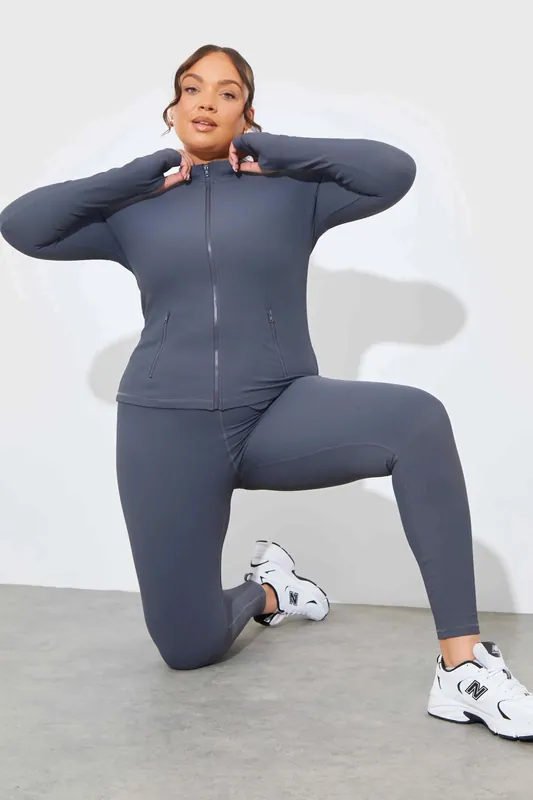 Charcoal Zip Through Jacket - In The Style