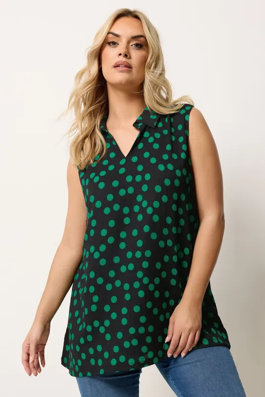Polka Dot Collared Top - Yours