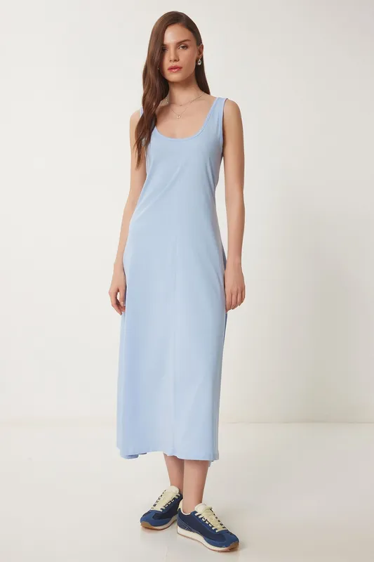 U Collar Midi Dress - Happiness Istanbul