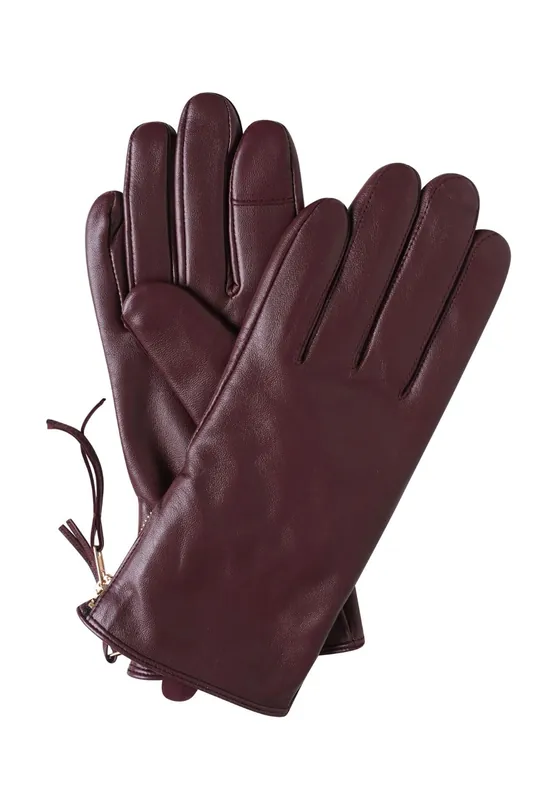 Burgundy Leather Gloves - Barneys Originals