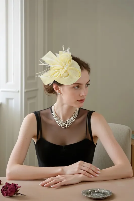 Vintage Fashion Imitation Linen Top Hat Fascinator - MODISHION
