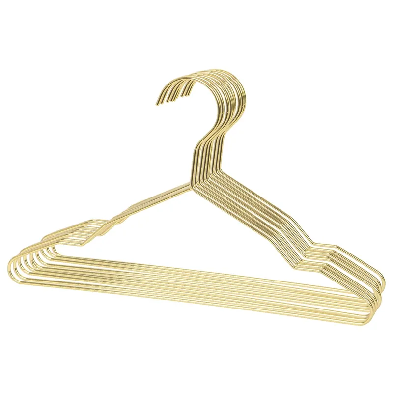 10x Metal Coat Hangers - Gold Children's Wire Clothes Hangers