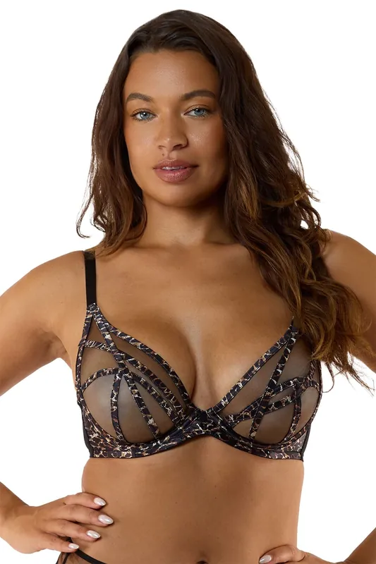 Ramona Leopard 'Plunge Bra' - Playful Promises