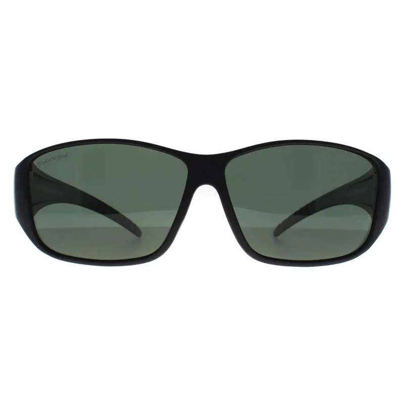 Rectangle Matte Black G15 Polarized FO4 Fit Over Glasses Sunglasses - montana