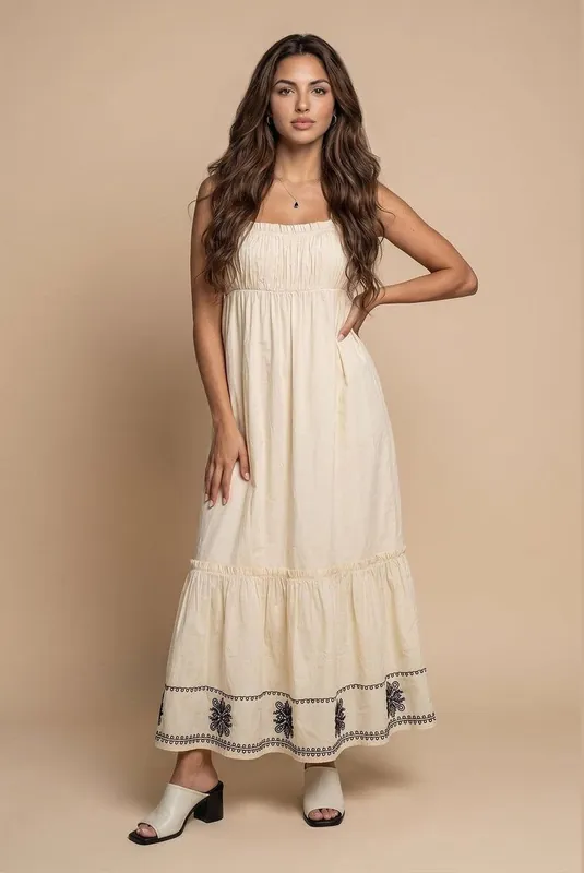 Embroidery Hem Dress - Urban Bliss