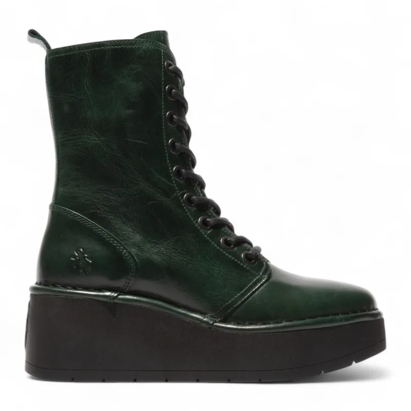 Fly London HAIT273 Leather Lace-up Chunky Platform Ankle Boots