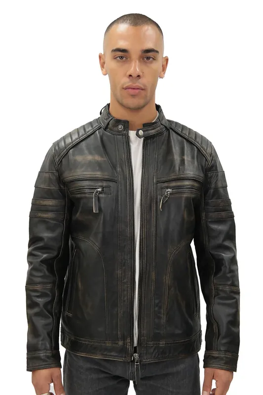 Leather Biker Jacket-Naples