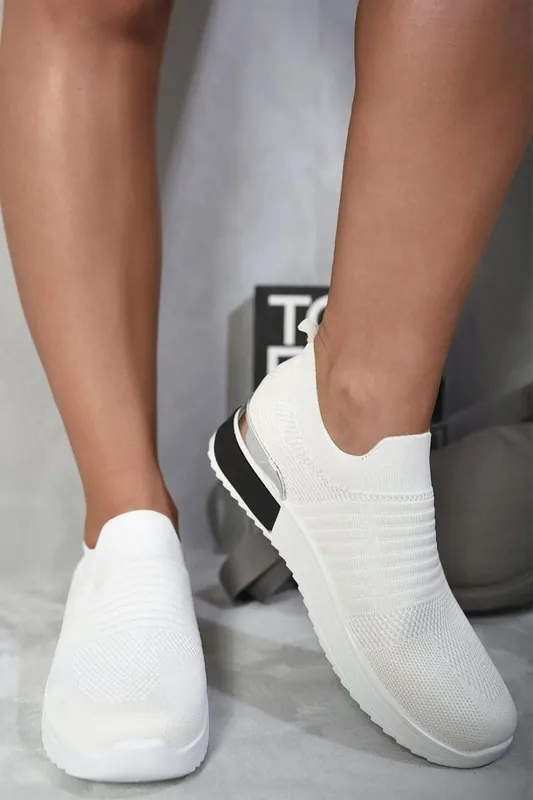 Bethany Slip On Sock Wedge Trainers - IKRUSH