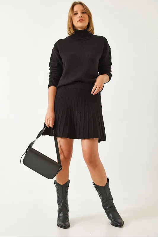 Textured Knit Co-ords with Turtleneck
