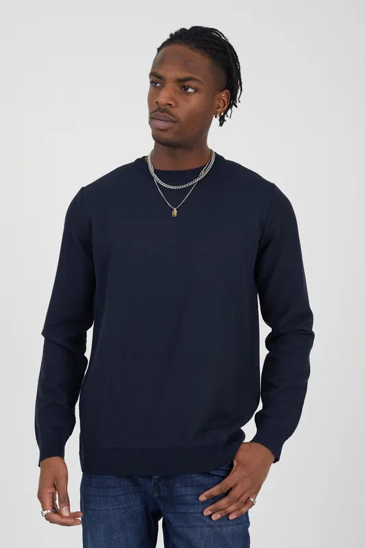 Crew Neck Jaquard Knit Jumper - Brave Soul
