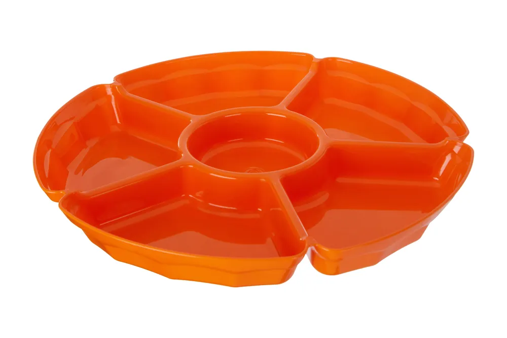 Versatile Snack And Dip Dish, Lightweight Snack Dish For Livingroom, Robust 6 Section Snack And Dip Dish - Orsina