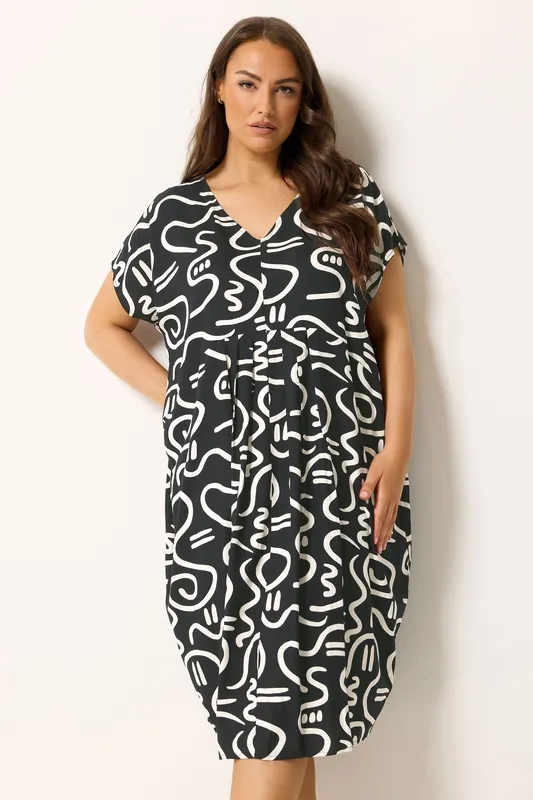 Abstract Pleat Front Midi Dress - Yours