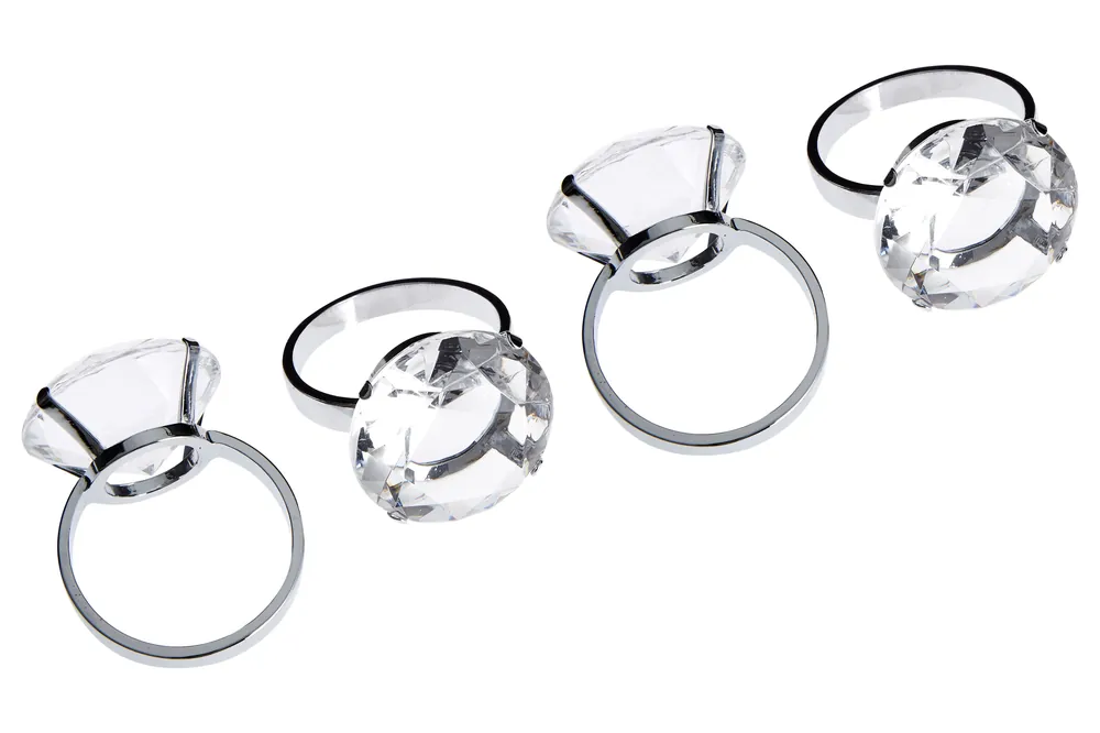 Versatile Set Of Four Sapphire Diamante Napkin Rings, Elegant Rings For Table, Durable Diamante Napkin Ring - Orsina