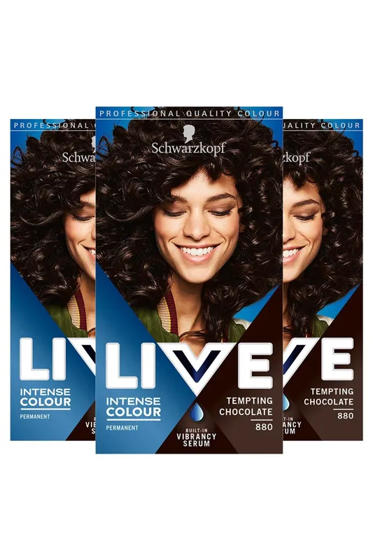 LIVE Tempting Chocolate 'Hair Dye' Intense Colour 880 3x - Schwarzkopf