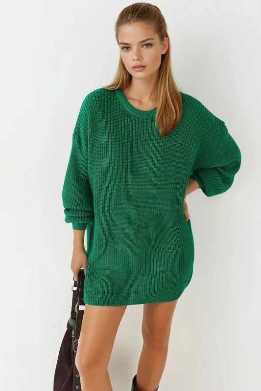 Oversized Long Fit Knit Sweater - MyFashion