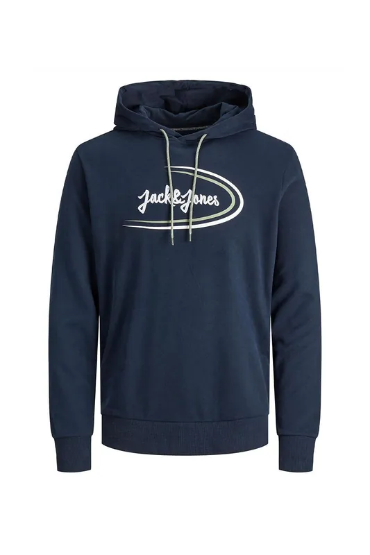 Men's Logo Printed Pullover Sweatshirt Cotton, Navy - XS