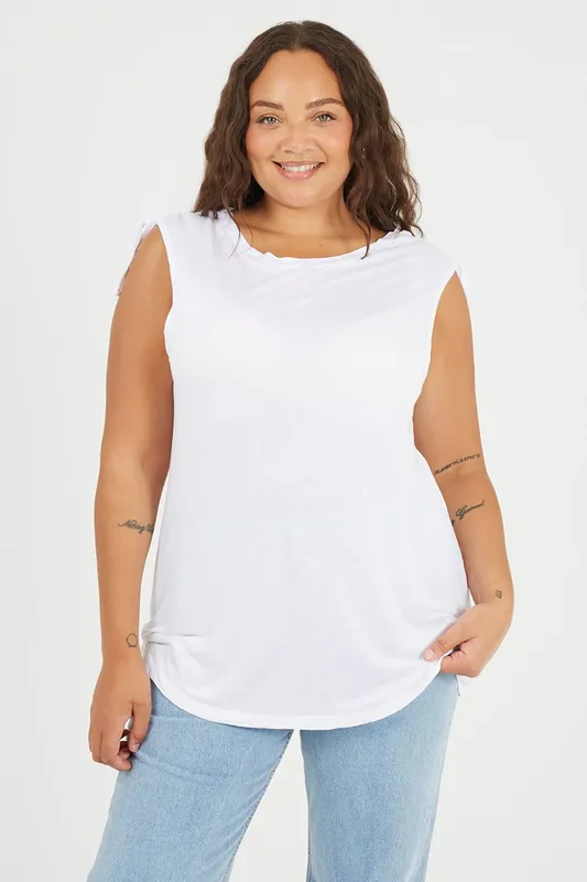 Curve Drawstring Shoulder Longline Vest - Brave Soul