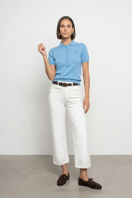 High-Waist Straight Capri Jeans