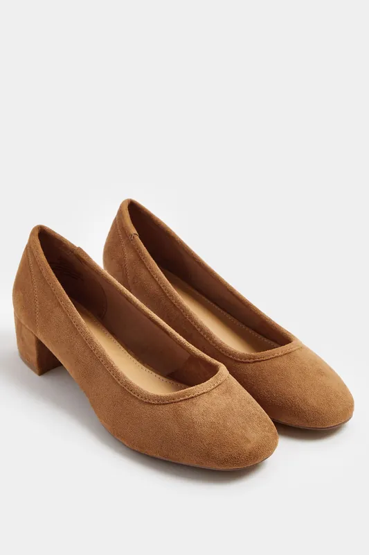 Block Heel Ballerina Pumps In Standard Fit - Long Tall Sally