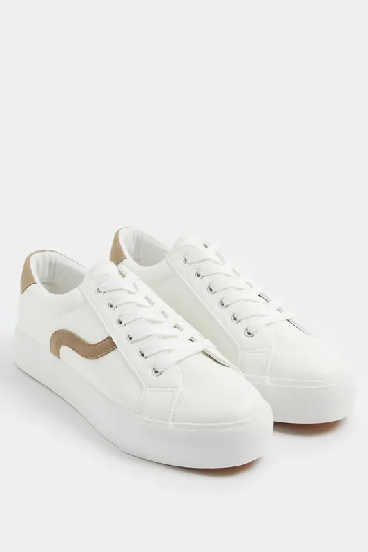 Faux Leather Trainers In Extra Wide EEE Fit - Yours