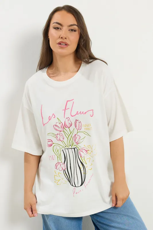 Les Fleurs' Embroidered Relaxed T-Shirt