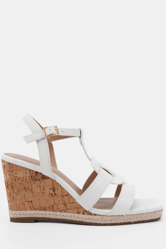 BALMY Tbar Detail Cork Wedge Sandal - Novo