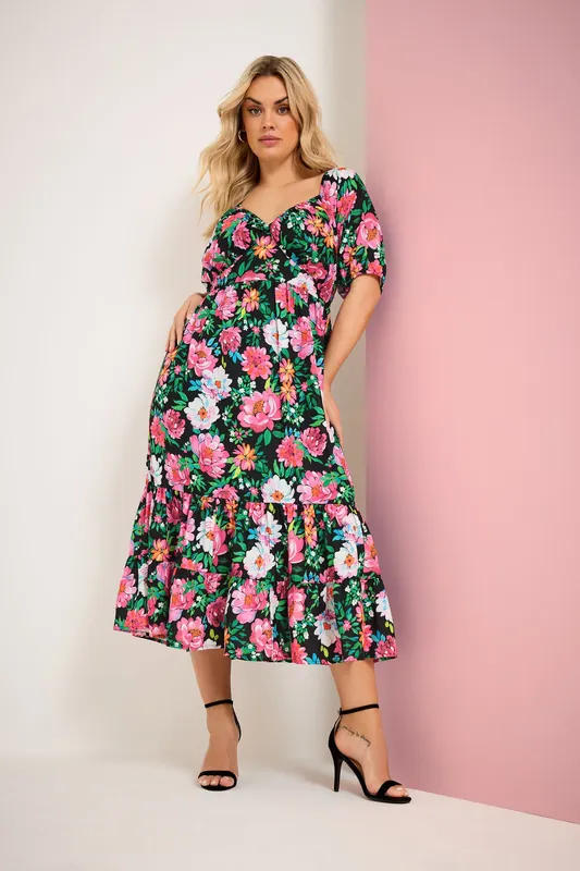 Floral Milkmaid Midi Dress - Yours