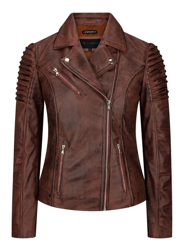 Slim Fitted Soft Leather Biker Jacket - TruClothing