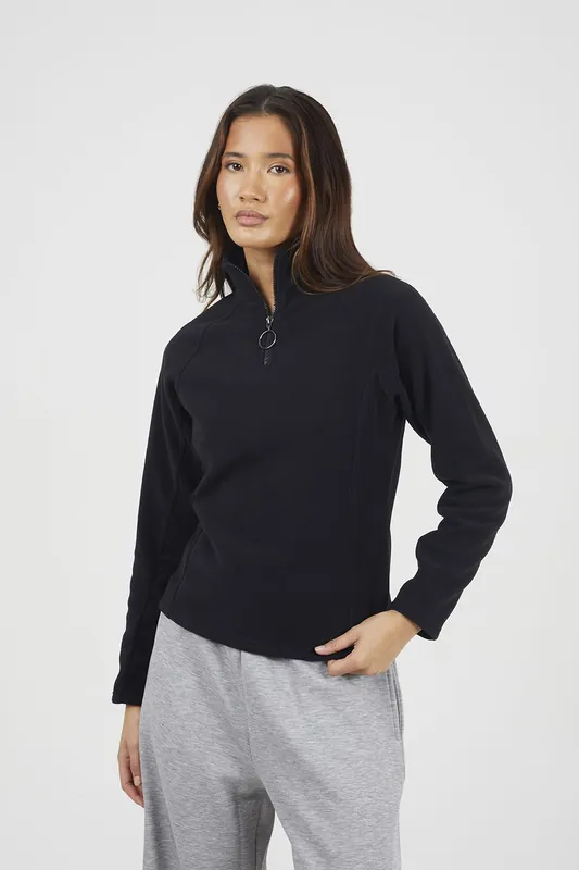 Quarter Zip Polar Fleece Sweatshirt - Brave Soul