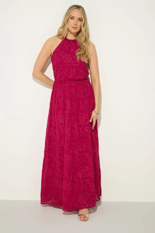 Tall Embroidered Halterneck Maxi Dress - Long Tall Sally