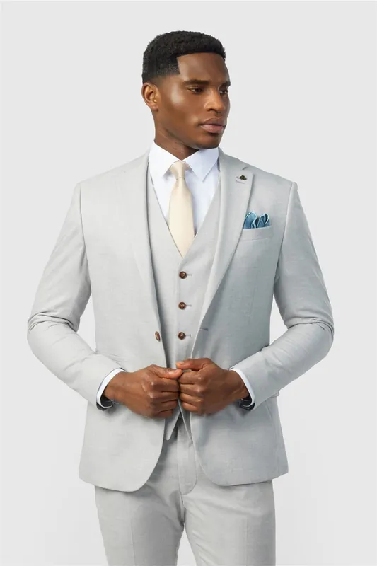 Single Breasted Two Button Slim Fit Suit Jacket - Antique Rogue