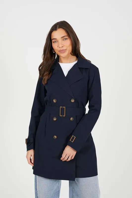 Double Breasted Belted Trench Coat - Brave Soul