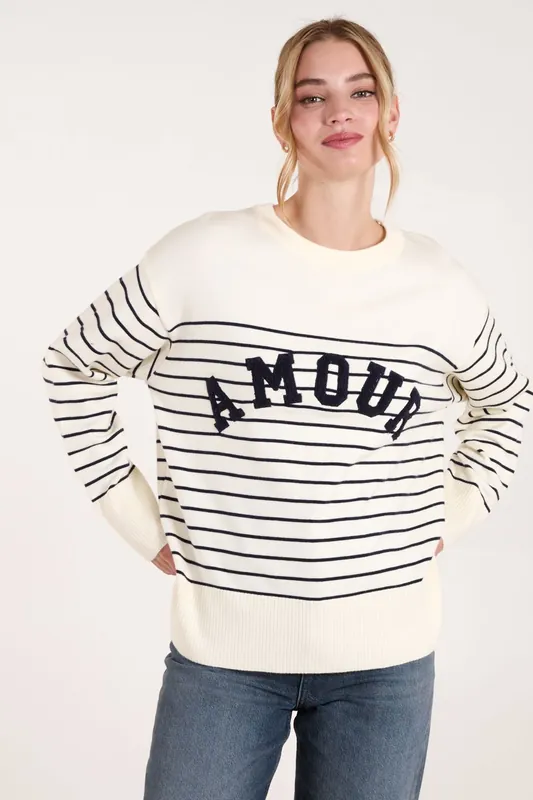 Amour Towelling Jumper - Blue Vanilla