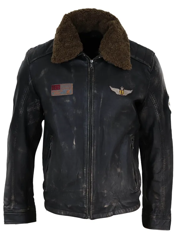 Flying Aviator Jacket With Collar - TruClothing