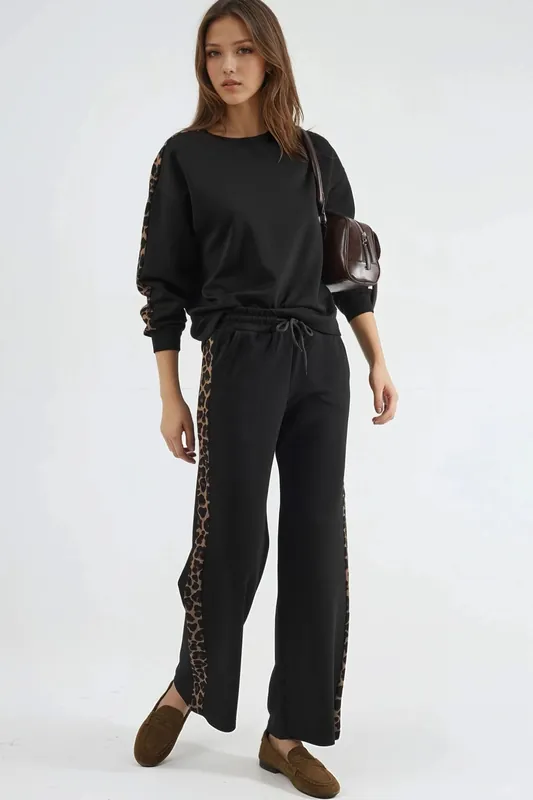 Leopard Print High Waist Two-Piece Coord Set