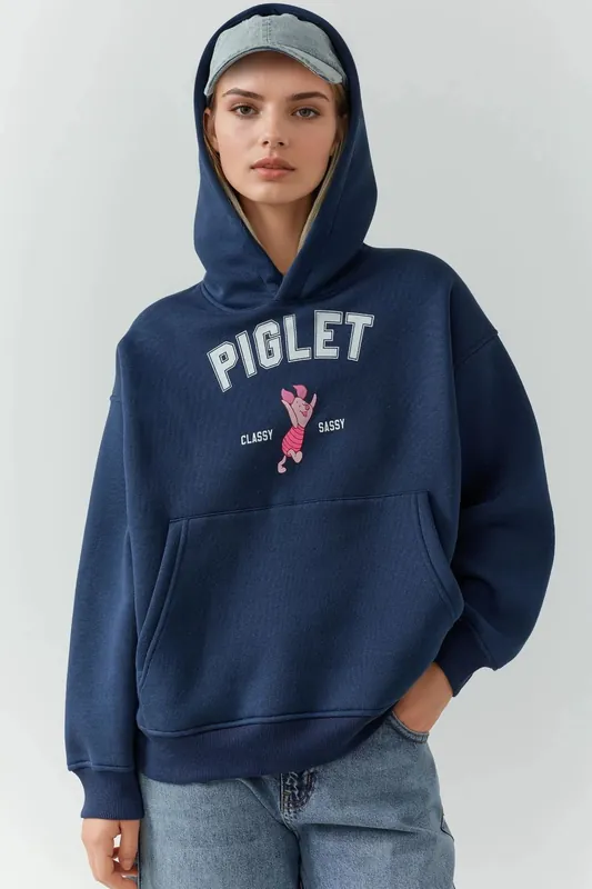 Oversized Printed Hooded Sweatshirt - Hiccup