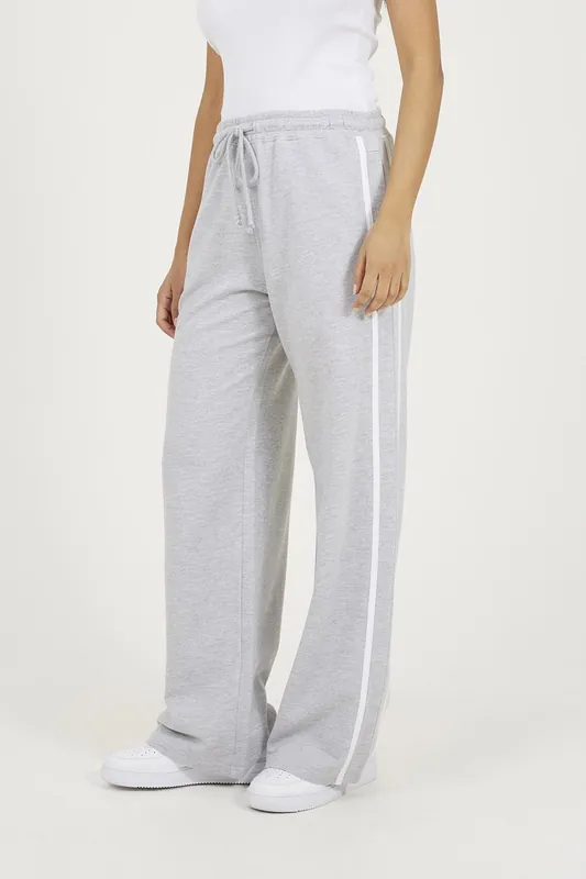 Side Stripe Wide Leg Joggers - Brave Soul