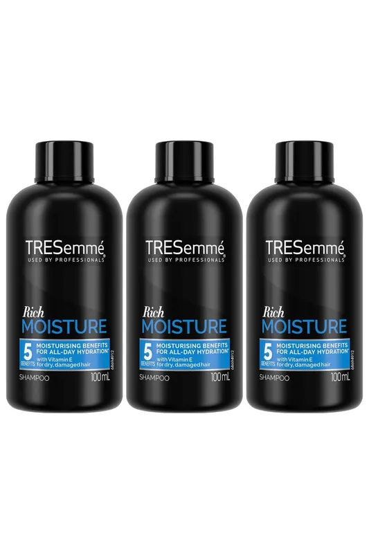 Moisture Rich 'Shampoo' with Vitamin E for Dry & Damaged Hair, 3 Pack of 100ml - Tresemme