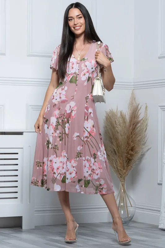 Amia Printed Mesh Dress - Jolie Moi