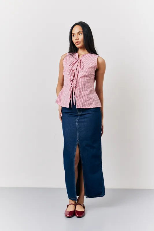 Petite Denim Maxi Skirt - In The Style