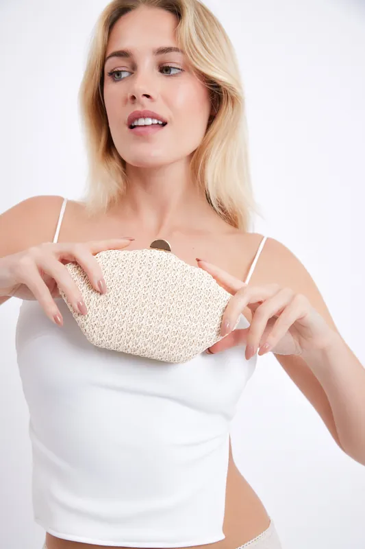 Woven Shell Clutch Bag and Crossbody Bag - My Accessories London